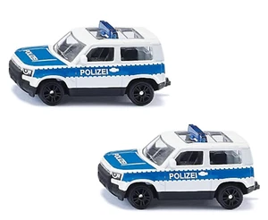 2x Siku Land Rover Defender Bundespolizei 1569 Modellauto Polizei Spielzeug Auto - Bild 1 von 6