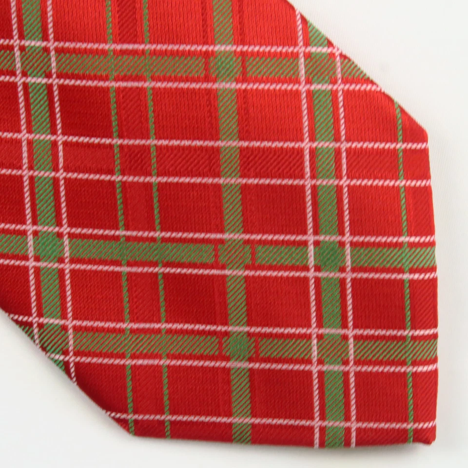 Corbata de cuello Holiday Traditions Hallmark para hombre Navidad roja verde a cuadros 58x3 Foto 1 de 4
