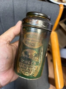WARD'S Ginger VINTAGE 1/2 LB SPICE TIN Dr Ward's Medical Co. Winona Minnesota - Picture 1 of 6