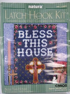 Caron Bless This House Riegel Haken Teppich Kit 20x27 Natura R891 unbenutzt offene Box - Bild 1 von 8