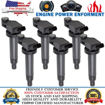 Катушки зажигания упаковка 6 шт. для Toyota Camry Avalon Sienna Lexus ES300 RX300 3,0 л V6 - Изображение 1 из 4