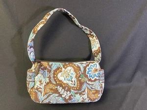 Vera Bradley Java Blue Maggie Small Shoulder Bag Single Strap Blue Brown Paisley - Picture 1 of 16