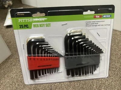Pittsburgh 25 SAE/METRIC Piece Hex Key Set w/Storage #5962 - Image 1 of 4