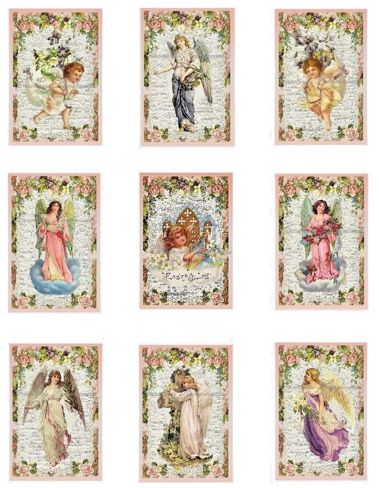 Victorian Easter Angels A Designer CONJUNTO MULTI-TAMAÑO Bloques de Edredón de Tela de Algodón Foto 1 de 1