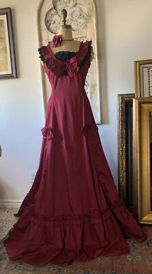 Victorian Style Dress Cotton Eyelet Theatrical Costume - Image 1 of 4