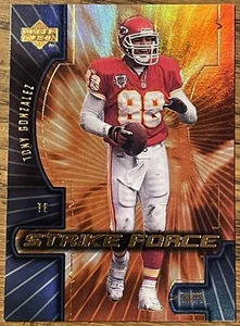 Tarjeta Tony Gonzalez 2000 Upper Deck Strike Force #SF3 KC Chiefs NFL HOF envío gratuito - Imagen 1 de 3