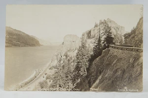 Postcard Inspiration Point Columbia River Highway Oregon BW RPPC* - Picture 1 of 2