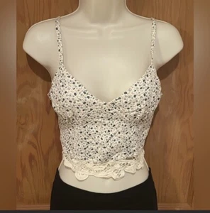 NWOT En Crème Ditsy Floral Delicate Crop Top (s) - Picture 1 of 6