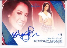 BRANDY GRACE BLUE AUTOGRAPH BLUE FOIL 4/5 BENCH WARMER HOT FOR TEACHER THICK