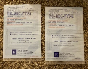 Vintage Ko-Rec-Type Typewriter Correction Paper Error Eraser! Qty: 2 Pkg - Picture 1 of 2