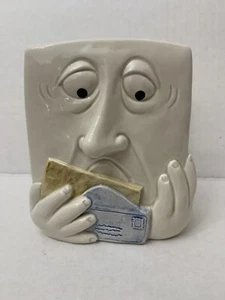 FITZ & FLOYD Faces Napkin/Mail Holder - 3D Face - Retired 1987 - Pre-owned - Picture 1 of 9