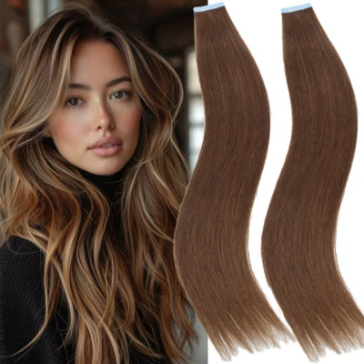 CLEARANCE Thick Tape In Remy Human Hair Extensions Skin Weft FULL HEAD 40 PIECES - Image 1 of 4