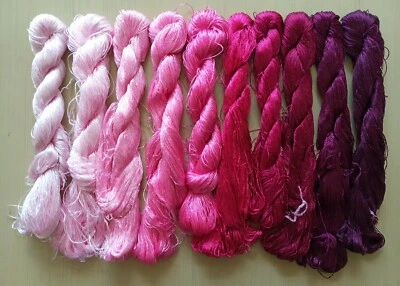 10bundles 100%real natural mulberry silk,hand-dyed embroidery silk floss/threads - Image 1 of 4