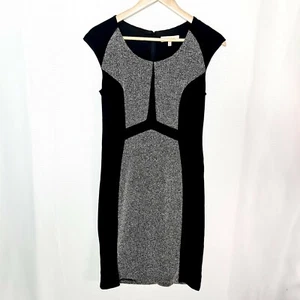 Diana Ferrari Size 8 Black & Grey Panel Knee Length Stretch Pencil Dress - Picture 1 of 9