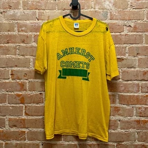 VINTAGE RUSSEL ATHLETIC AMHERST COMETEN PAPIERDÜNNES T-SHIRT MIT EINER STICHE - Bild 1 von 4