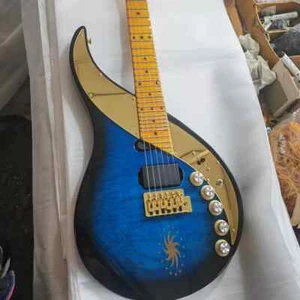 Pro Sky III Emperor Electric Guitar Blue Quilted Maple Top 29 Frets Scalloped - Picture 1 of 2