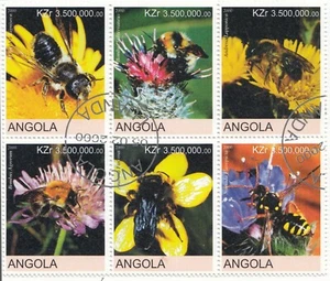Kyrgyzstan; 2000 Bees Block Of 6 x 3.5 Million CTO, Insects, Bumblebee, Honeybee - Picture 1 of 1