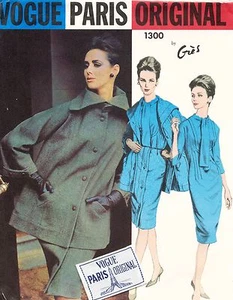 1960's VOGUE Misses' Dress,Suit by Gres w/Label Pattern 1300 Size 14 UNCUT - Picture 1 of 1