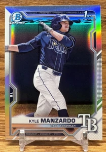 KYLE MANZARDO 1st Bowman Refractor | 2021 Bowman Chrome Draft Rays GUARDIANS - Picture 1 of 2
