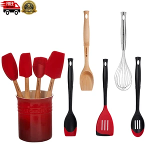 Herramientas de cocina y vajilla, juego de 10 - utensilios de silicona, madera, nailon y resistente al calor - Imagen 1 de 14