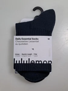 Lululemon Daily Essential Socks Size M UK 5.5 - 7.5 Quarter Length Unisex Navy - Picture 1 of 7
