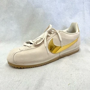 Nike Classic Cortez SE in 'Metallic Gold' Beige Nubuck Suede Women's size 10.5 - Picture 1 of 13