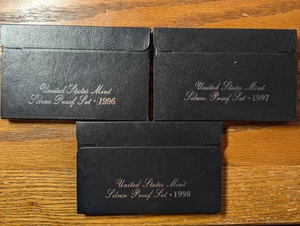 1996, 1997 And 1998 Silver Proof Sets (3) Sets - Picture 1 of 1