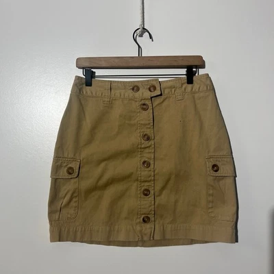 Geoffrey Beene Sport Khaki 100% Cotton Button Pocket Casual Skirt Womans Size 6 - Image 1 of 4