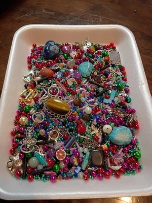 Mixed Bead Crafts Jewelry Making Variety Charms Findings Lot Scoop Variety Lot 9 - Image 1 of 4