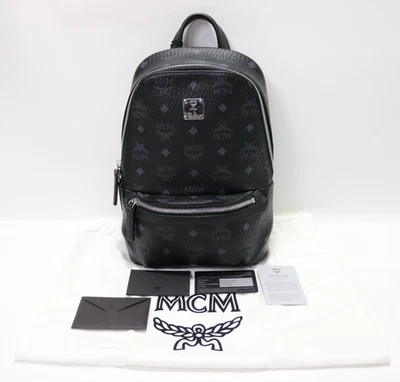 Mochila pequeña MCM Klassik Visetos - negra - herrajes plateados - ¡nueva! Foto 1 de 4