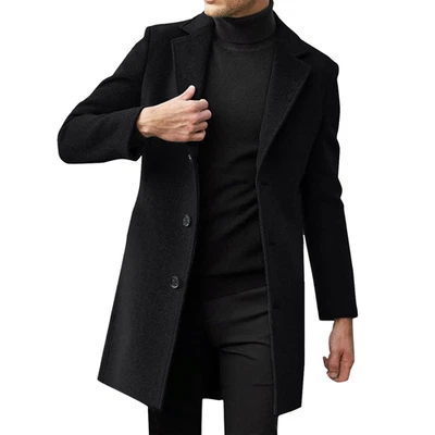 Cappotto Uomo Verde Trench Doppiopetto Media Lunghezza Classico Con Cintura Risv - Immagine 1 di 4
