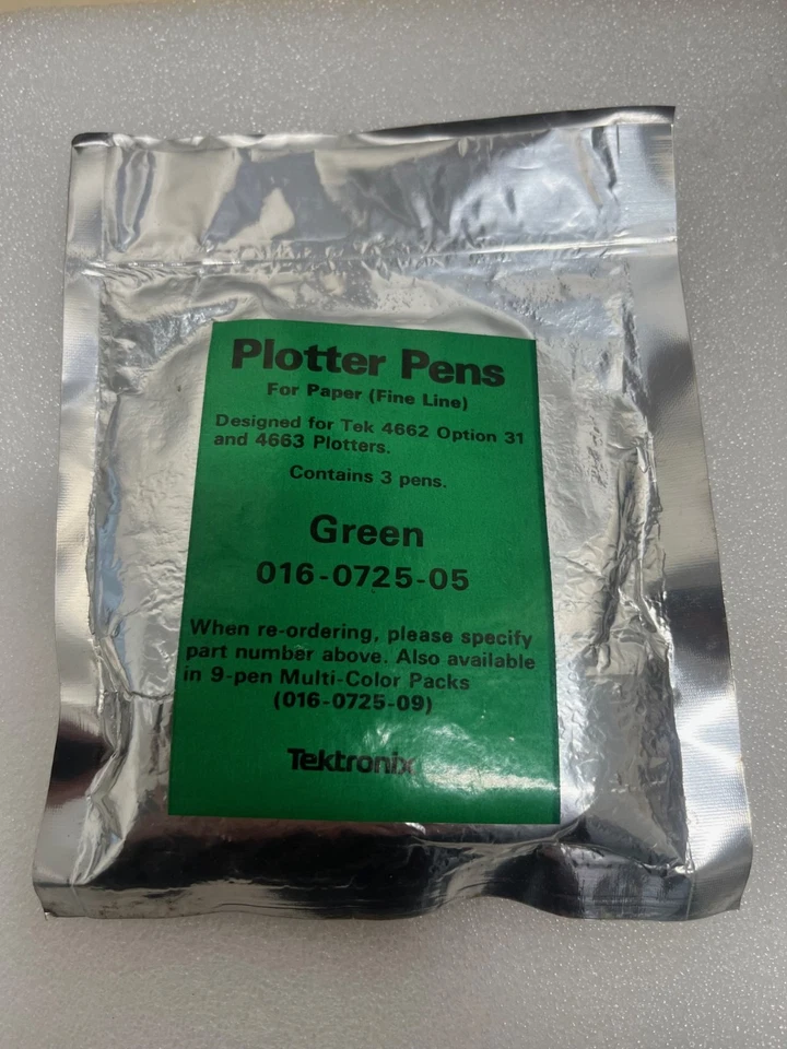 Tektronix 016-0725-05 Green Plotter Pens for 4662 and 4663 - Pack of 3 Pens NEW! - Image 1 of 2