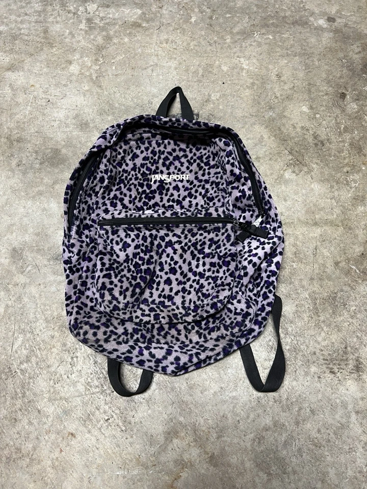 Редкий 90-х Jansport фиолетовый гепард животных печати мягкий флис - Изображение 1 из 4