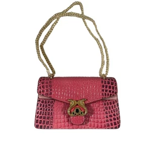 Borsa rosa con stampa coccodrillo design serpente - Foto 1 di 13