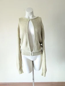 Vintage Rockabilly Seidenmischung Strickjacke M Salbeigrün Landhaus Kern Angora Klassiker - Bild 1 von 14