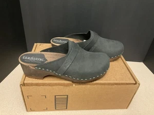 ¡Nuevo! Zuecos para mujer Sandgrens Tokyo de cuero nobuck negros. Talla 40-US 9-9.5. ¡Bonito! - Imagen 1 de 8