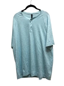 Lululemon Men’s Metal Vent Tech Henley Raglan Shortsleeve Tee In Aqua Sz Xl - Picture 1 of 12