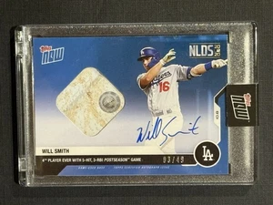 2020 Topps Now NLDS LA DODGERS WILL SMITH /49 Blue Auto Relic Card - Bild 1 von 2