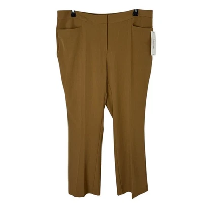Calvin Klein NEW Camel Brown Career Pants Women Plus Size 14W Trousers Office - Image 1 of 4
