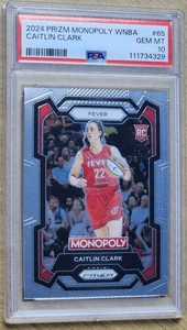 2024 Panini Prizm Monopoly WNBA Caitlin Clark Rookie RC - #65 - PSA 10 GEM MT - Picture 1 of 2