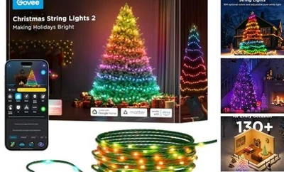  Luces de Navidad 2, RGBWIC 99 FT 300 LEDs Cadena de luces de vacaciones con 99 pies Verde Foto 1 de 4