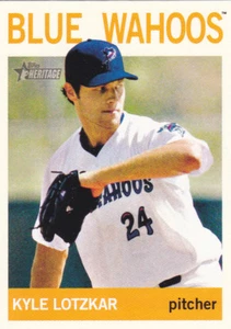 Tarjeta trasera negra #97 Kyle Lotzkar Blue Wahoos 2013 Topps Heritage ligas menores - Imagen 1 de 2