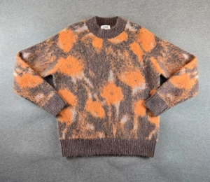COS Women's Abstract Floral Jacquard Alpaca Blend Jumper Sweater Size S Orange - Picture 1 of 10