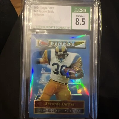 1994 Finest Refractor Jerome Bettis CSG 8.5 Sharp $$ Graded Rare - Image 1 of 4