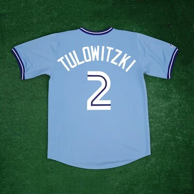 Troy Tulowitzki Toronto Blue Jays Blue Cooperstown Throwback男式球衣 — 第 1/4 张图片