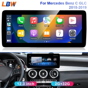 Radio para automóvil Android 12,3"" GPS 2G+32G navegación video para Mercedes Benz C GLC 2015-2019 - Imagen 1 de 12