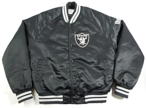 Vintage ChalkLine NFL Las Vegas OaklandRaiders Button Up Satin JacketSize Mens M - Picture 1 of 7