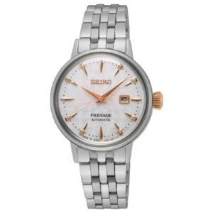 Seiko Presage SRE009J1 Womens Stainless Steel Diamond Dial Analog Cocktail Watch - Picture 1 of 4