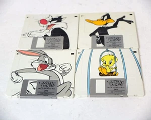 Looney Tunes 2HD IBM Formated 3.5 3 1/2 Micro Floppy Discs 4x - Picture 1 of 2