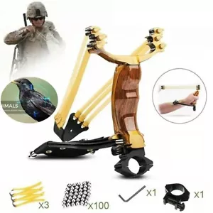 Profi Sportschleuder Jagd Schleuder Camping Katapult Steinschleuder Gummiband - Bild 1 von 23